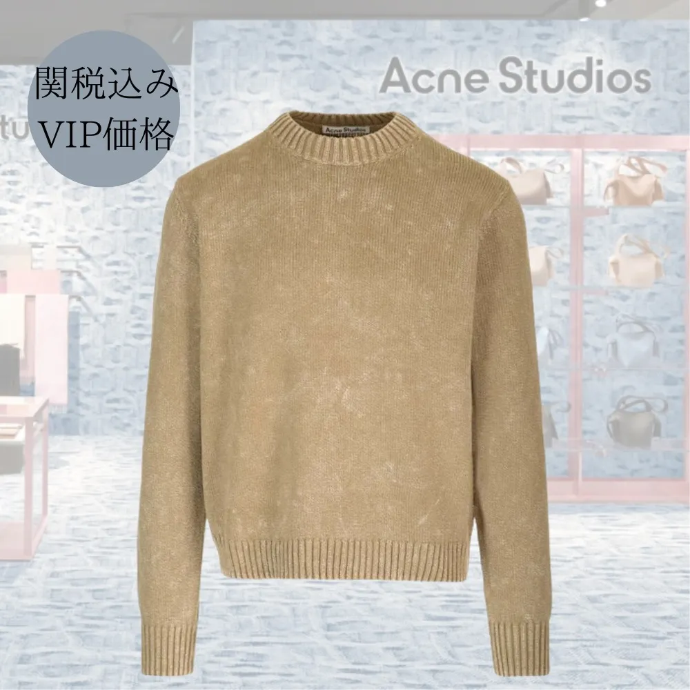 Acne Studios  |Crew Neck Street Style Long Sleeves Plain Cotton Logo