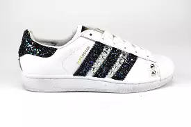 Adidas Superstar Black Iris Glitter & Borchie