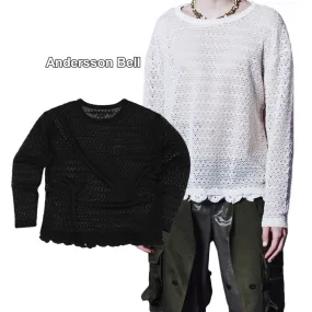 ANDERSSON BELL  |Nylon Street Style U-Neck Long Sleeves Plain Sweaters