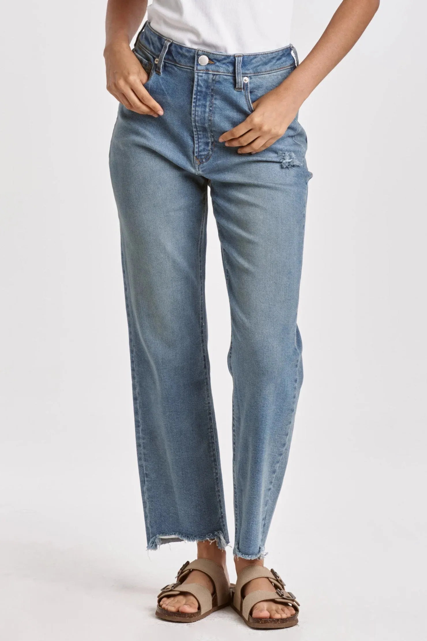 Audrey Super High Rise Cropped Wide Leg Jeans