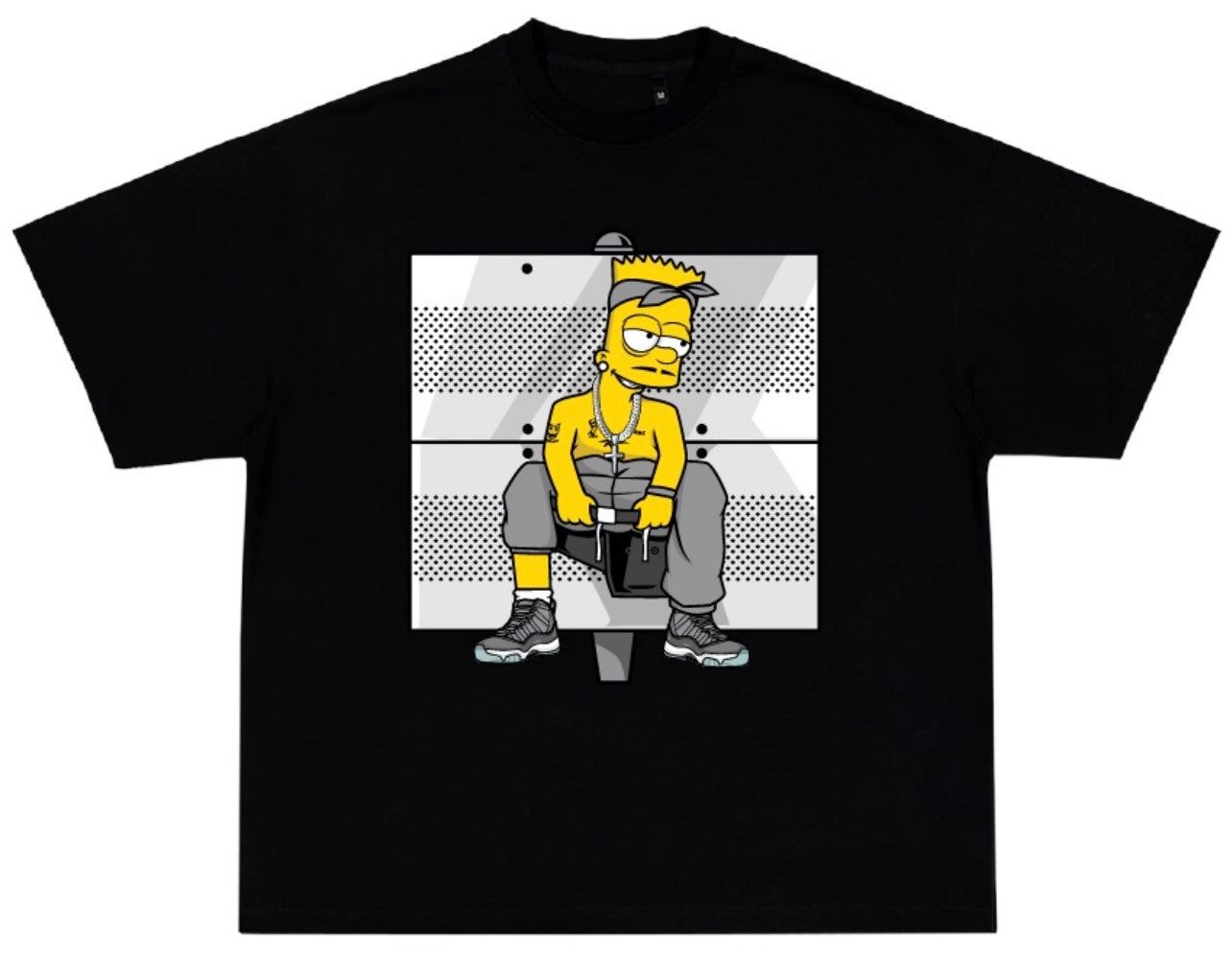 Bart Cool Grey 11's Black Tee