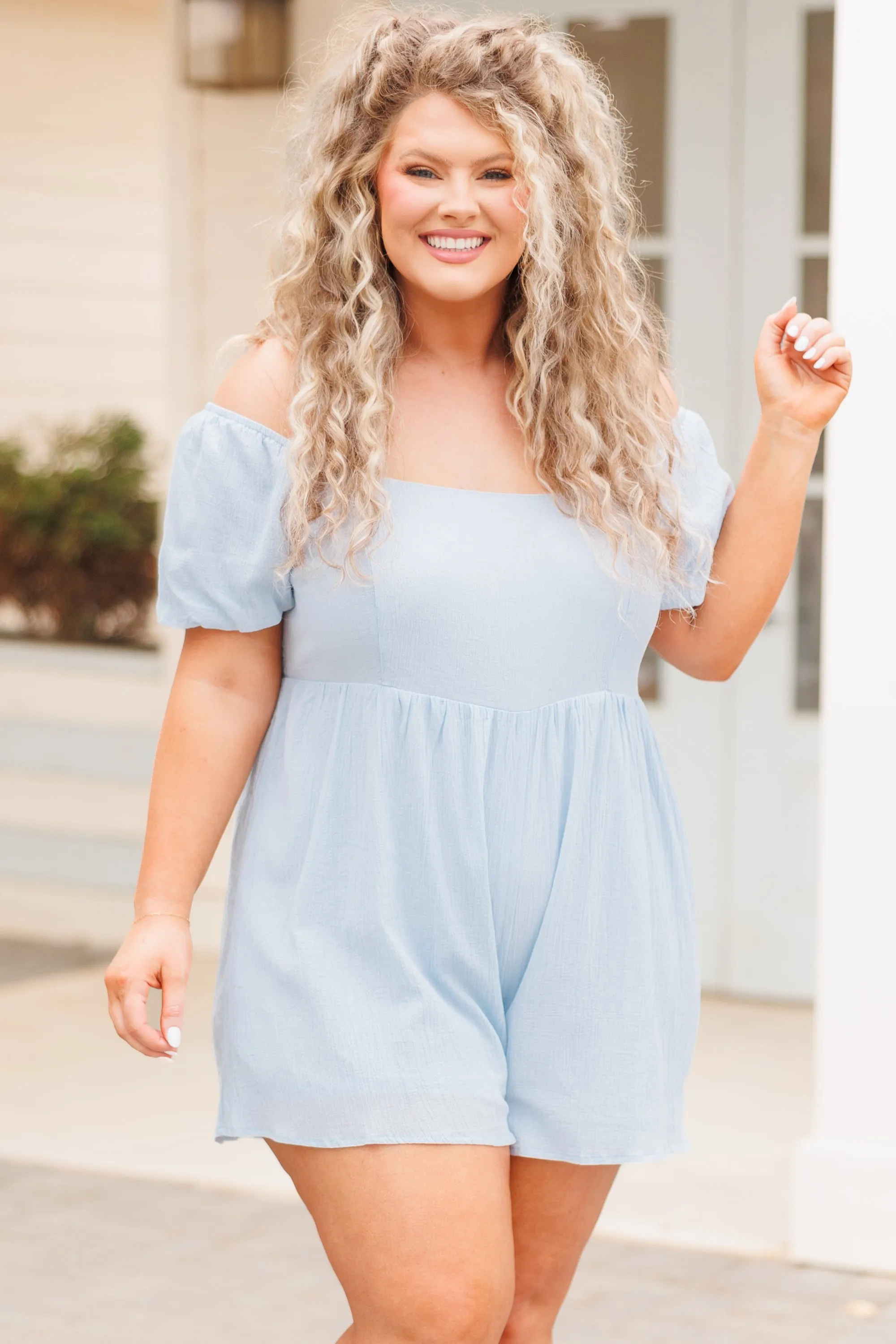 Beautiful Days Ahead Romper, Chambray