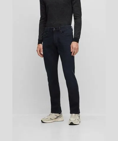 Boss Slim-fit jeans in blue cozy-knit denim