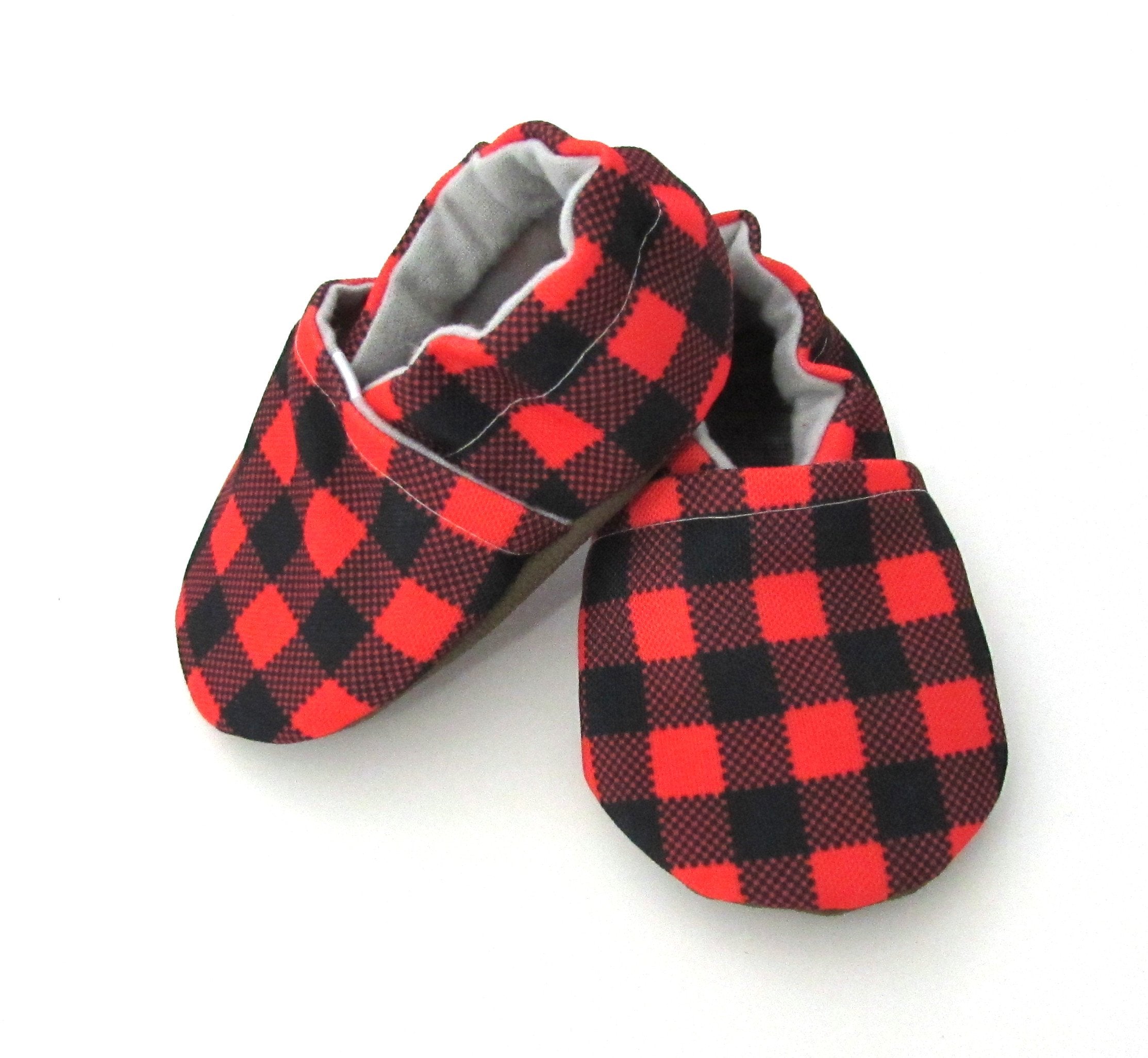 Buffalo Plaid Eco-Canvas Baby Shoes