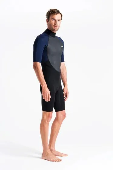 C Skins Element 3/2mm Mens Shorty Wetsuit 2024 - Black/Slate/Cyan