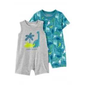 Carter's 2-Pack Dinosaur Rompers Multi Color Boy Sets