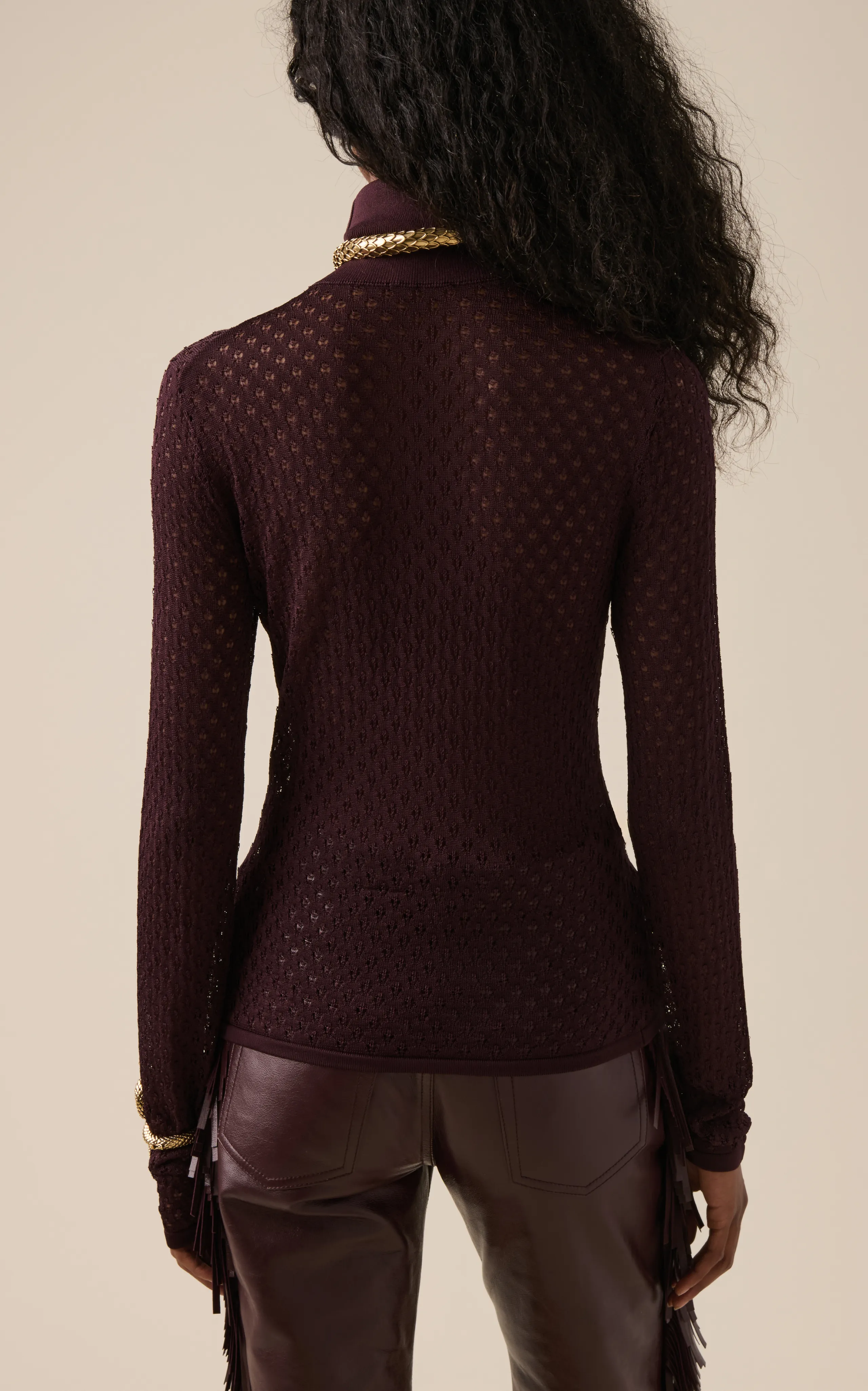 Chloé Pointelle-Knit Turtleneck Sweater