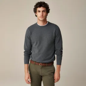 Cotton piqué-stitch crewneck sweater