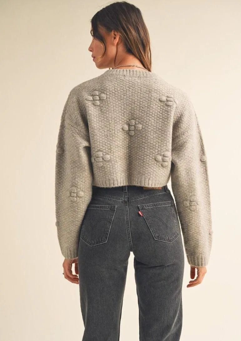 Cropped Grey Knit Jumper Rosie