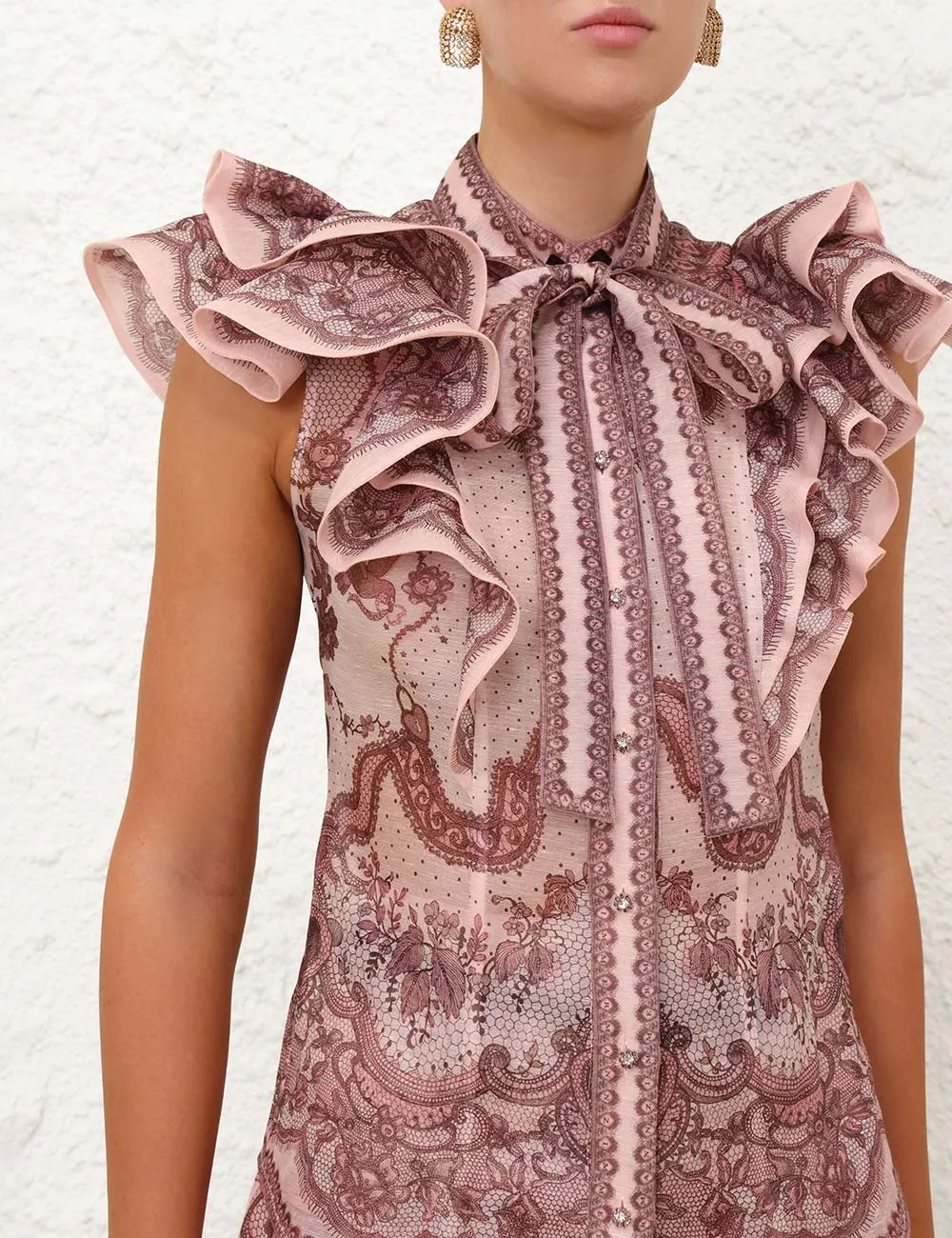 Crush Frilled Fitted Blouse