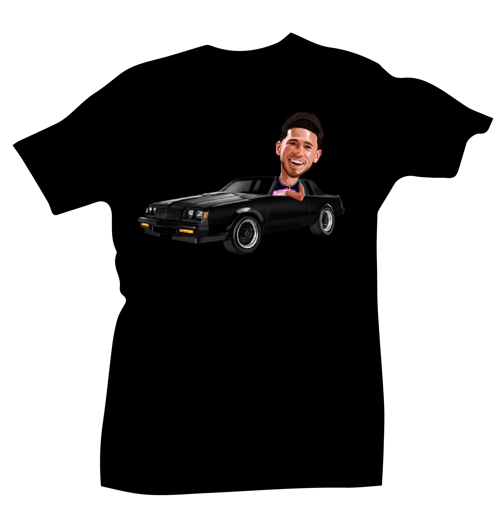 D Booker Black Car Black Tee