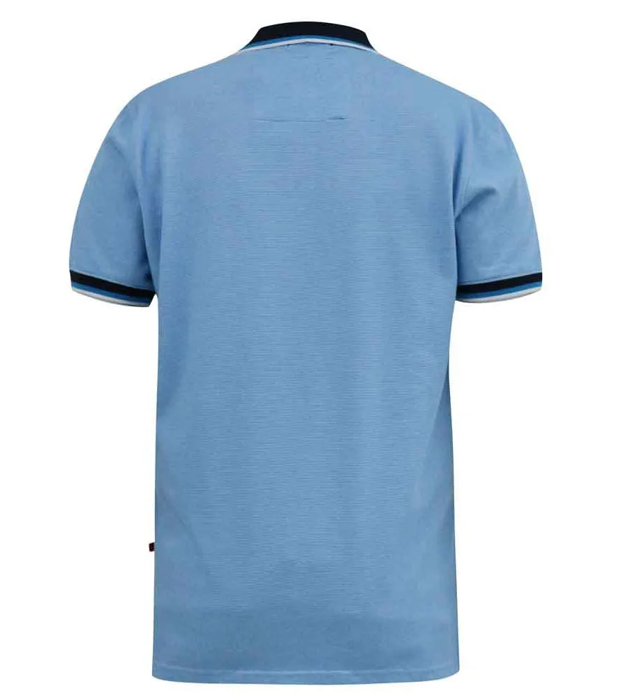 D555 Big Mens Jersey Polo With Fine Stripe and Ribbed Trims (BAYTON 1)