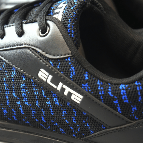 ELITE Men's Pinnacle Black/Royal Athletic Lace Up Bowling Shoes with Universal Sliding Soles for Right or Left Handed Bowlers