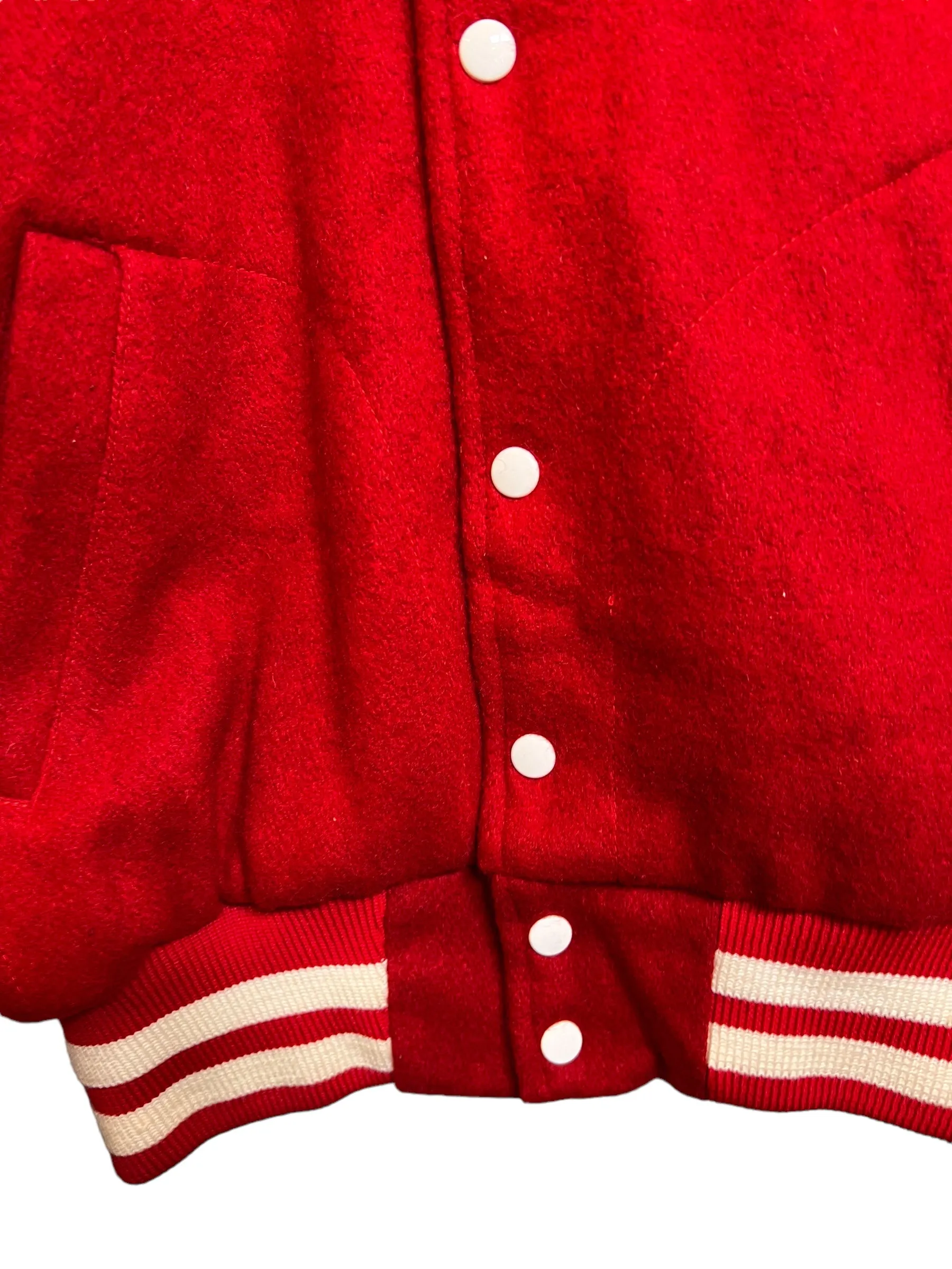 Empire Mens Red White Varsity Jacket (Size L)