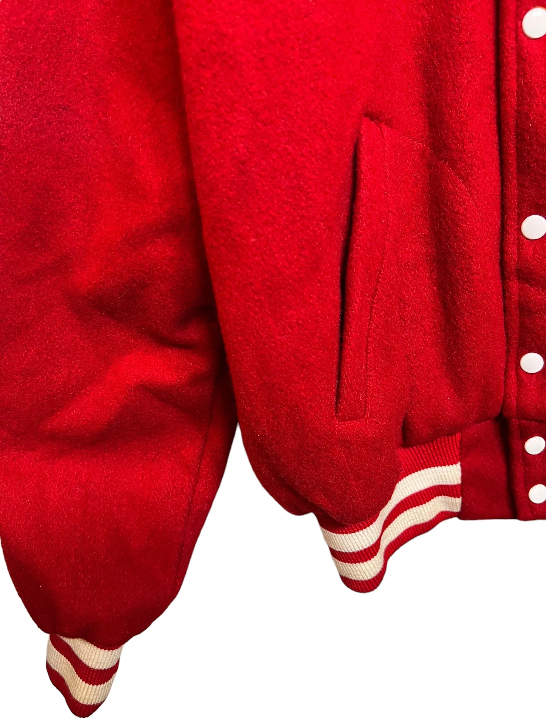 Empire Mens Red White Varsity Jacket (Size L)