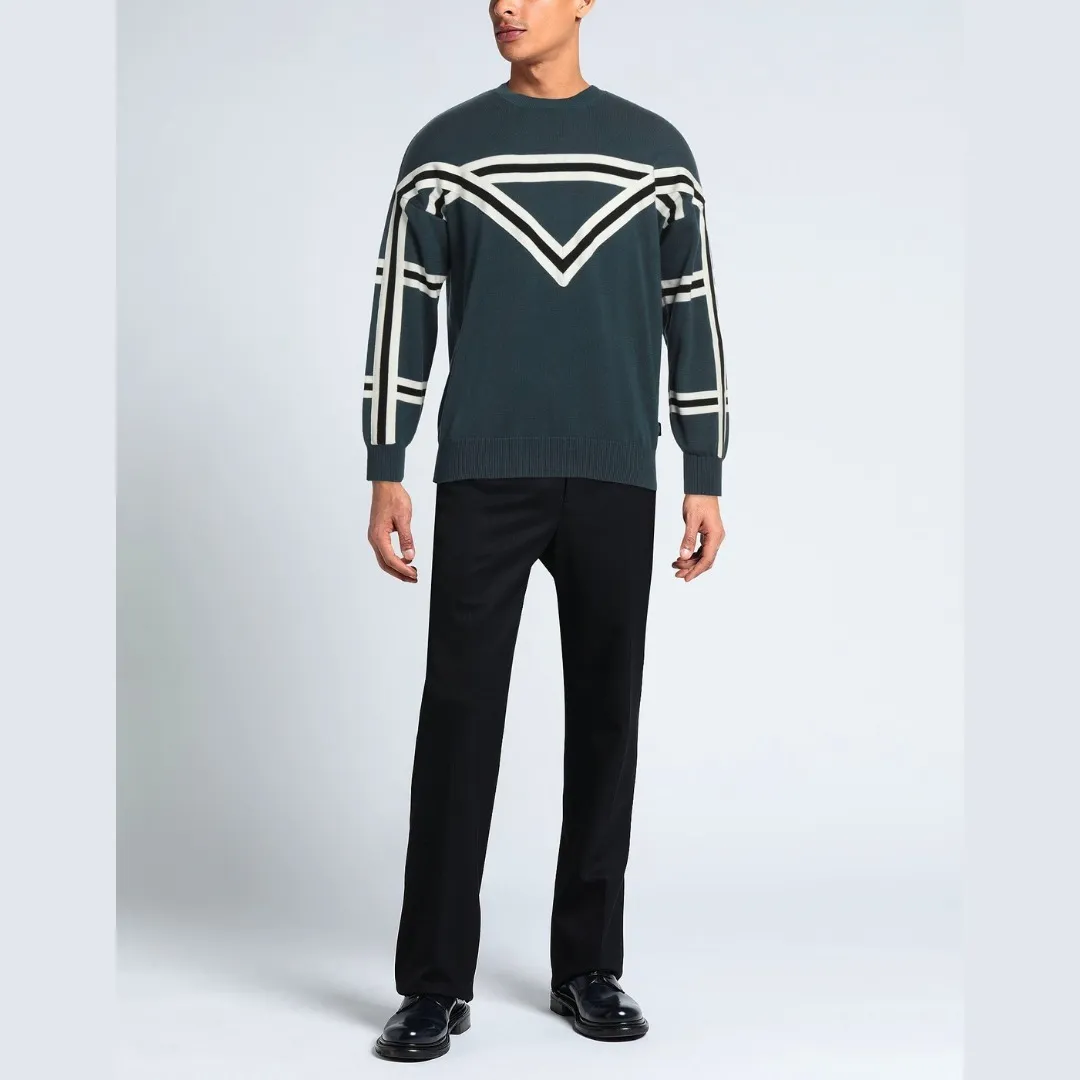 EMPORIO ARMANI  |Unisex Street Style Long Sleeves Plain Cotton Logo Sweaters