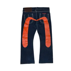 EVISU ORANGE FLARE DAICOCK JEANS