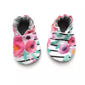 Floral Stripe Eco-Canvas Baby Shoes