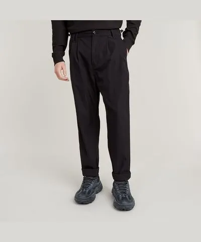 G-Star RAW Men Pleated Tech Chino Relaxed Black Size 36-34