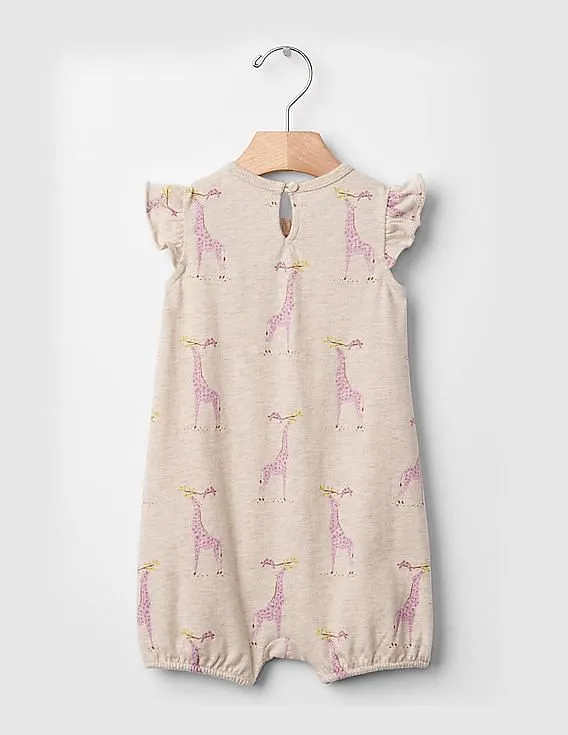 GAP Baby Grey Giraffe Flutter Shorty One Piece