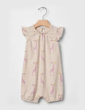 GAP Baby Grey Giraffe Flutter Shorty One Piece