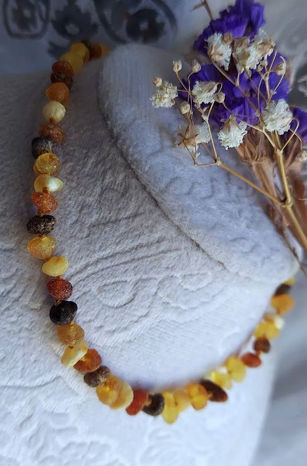 Gorgeous Raw Multi Baltic Amber Necklace w/ Tag Cert GIA 