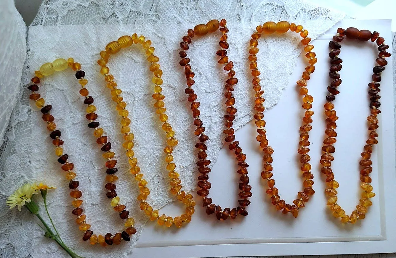 Gorgeous Raw Multi Baltic Amber Necklace w/ Tag Cert GIA 