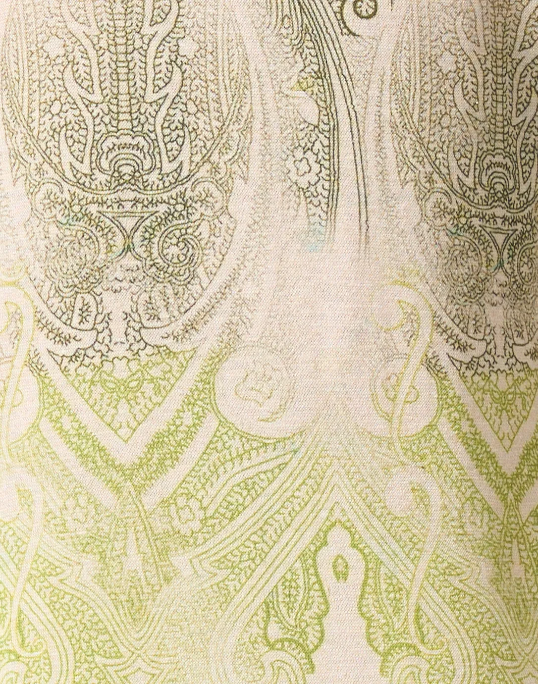 Green Paisley Print Cashmere Silk Sweater