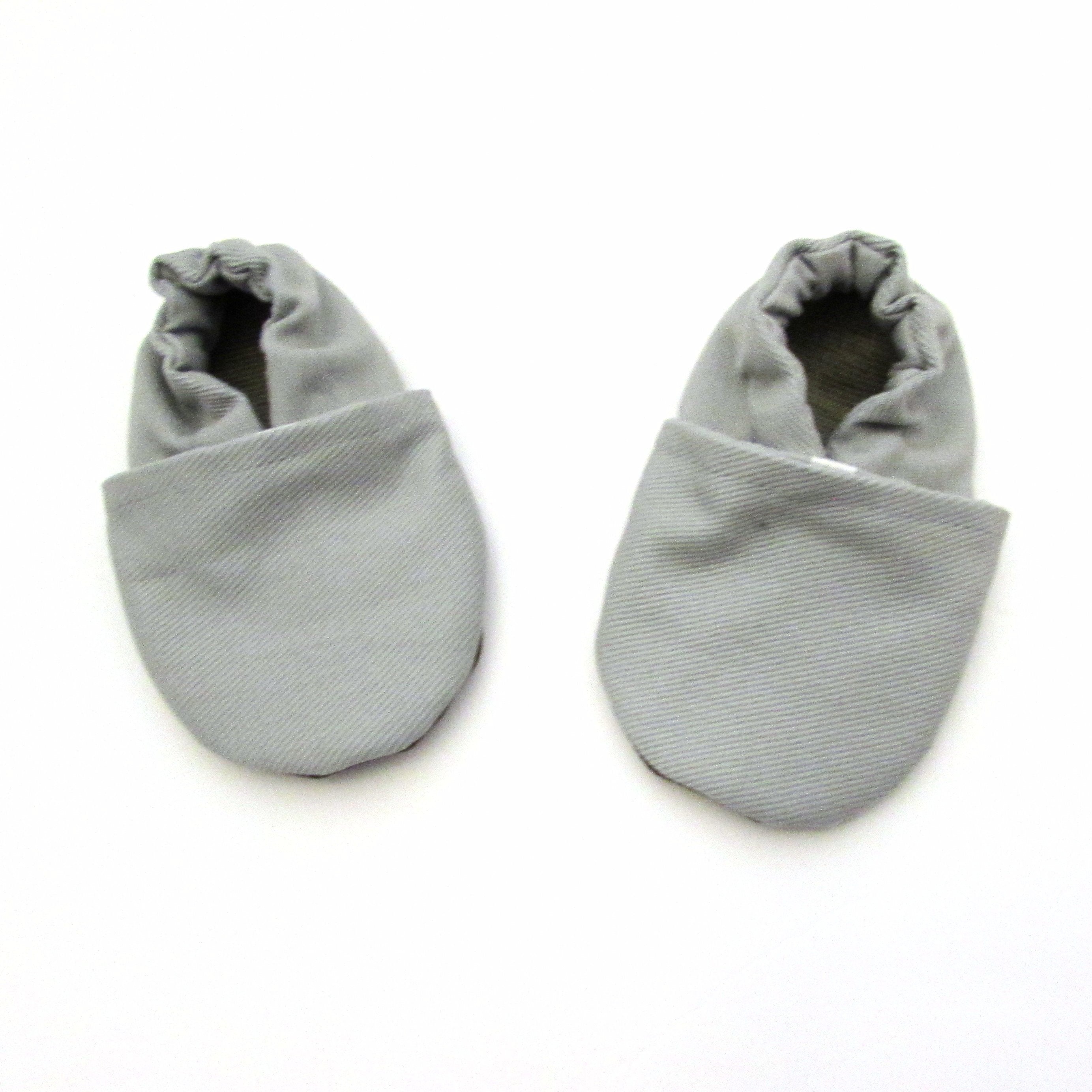 Grey Brushed Denim Baby Shoes