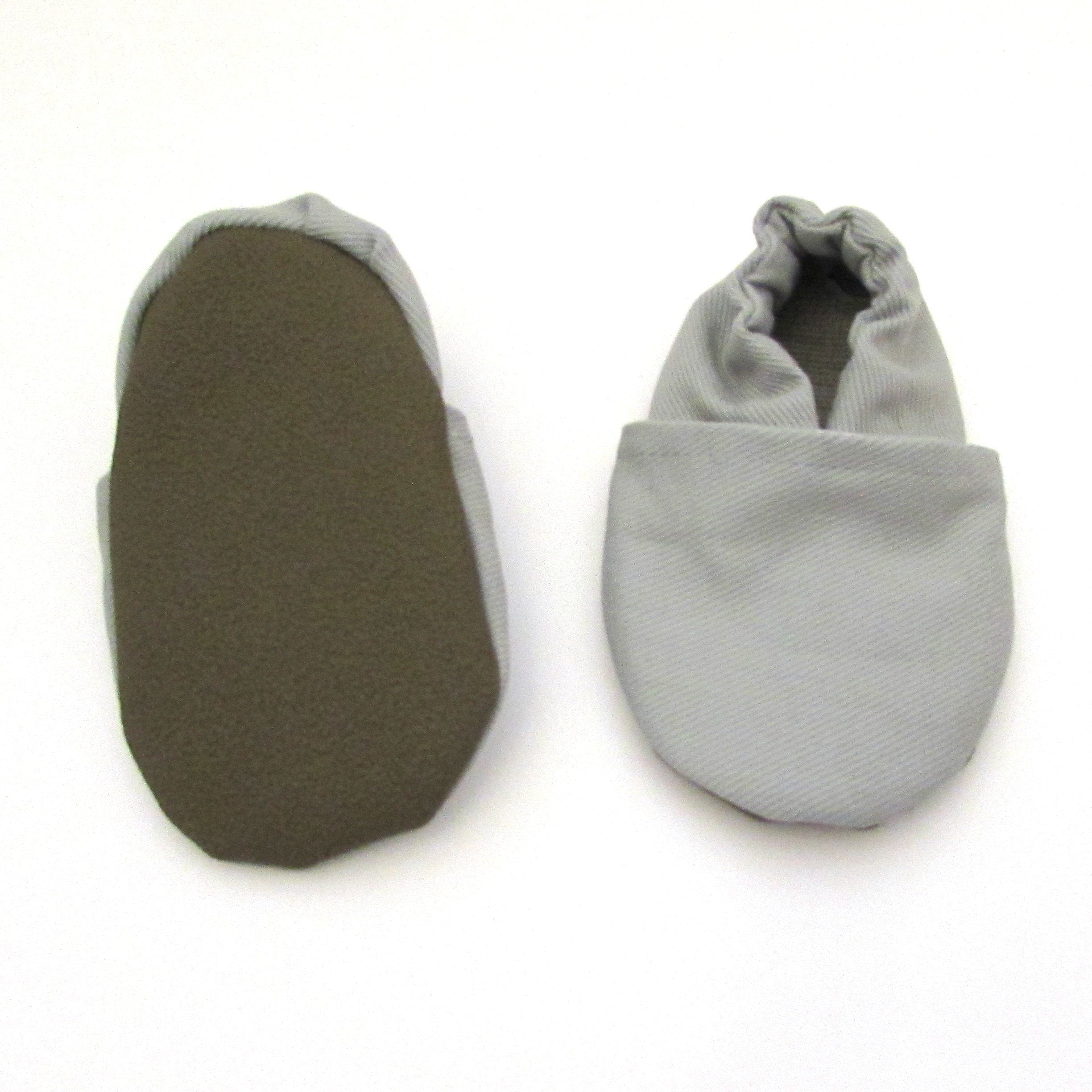 Grey Brushed Denim Baby Shoes