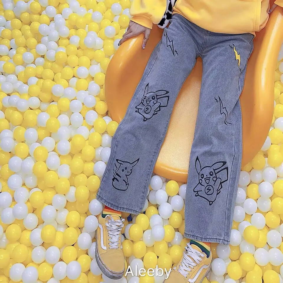 HARAJUKU CARTOON PIKACHU JEANS BY63158