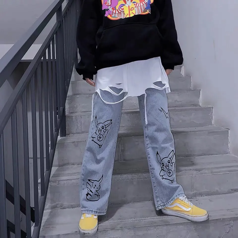 HARAJUKU CARTOON PIKACHU JEANS BY63158