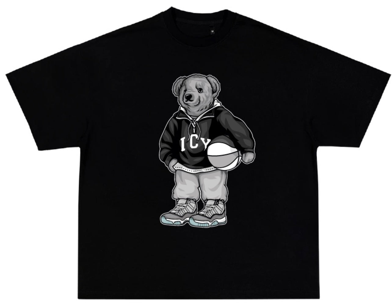 Icy Bear Cool Grey 11's Black Tee