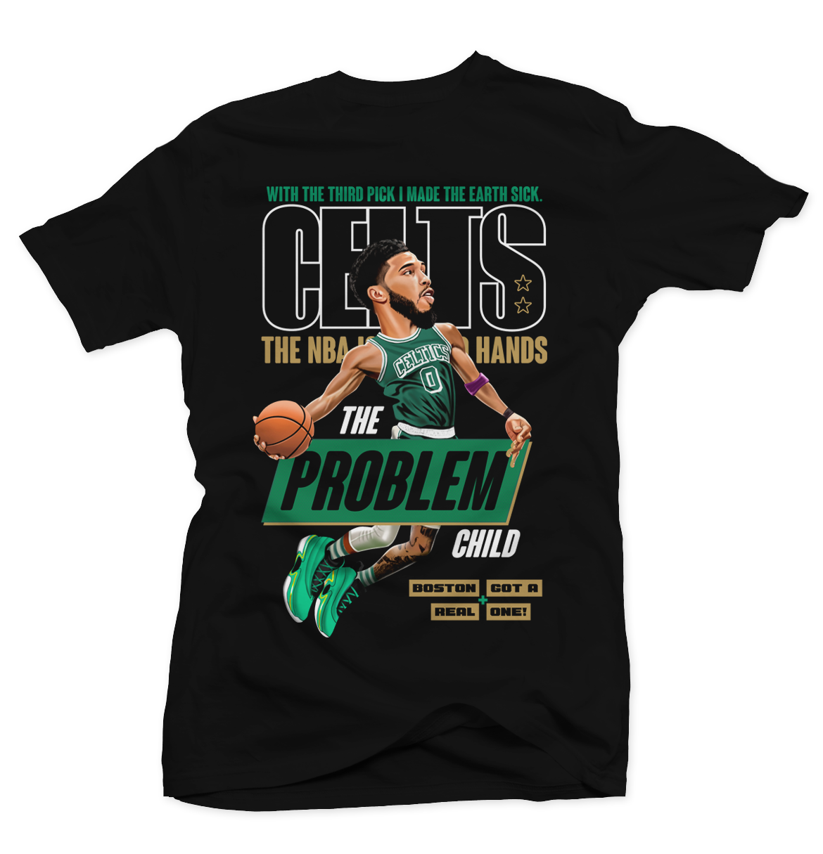 Jayson Tatum Celts Dunk Black Tee