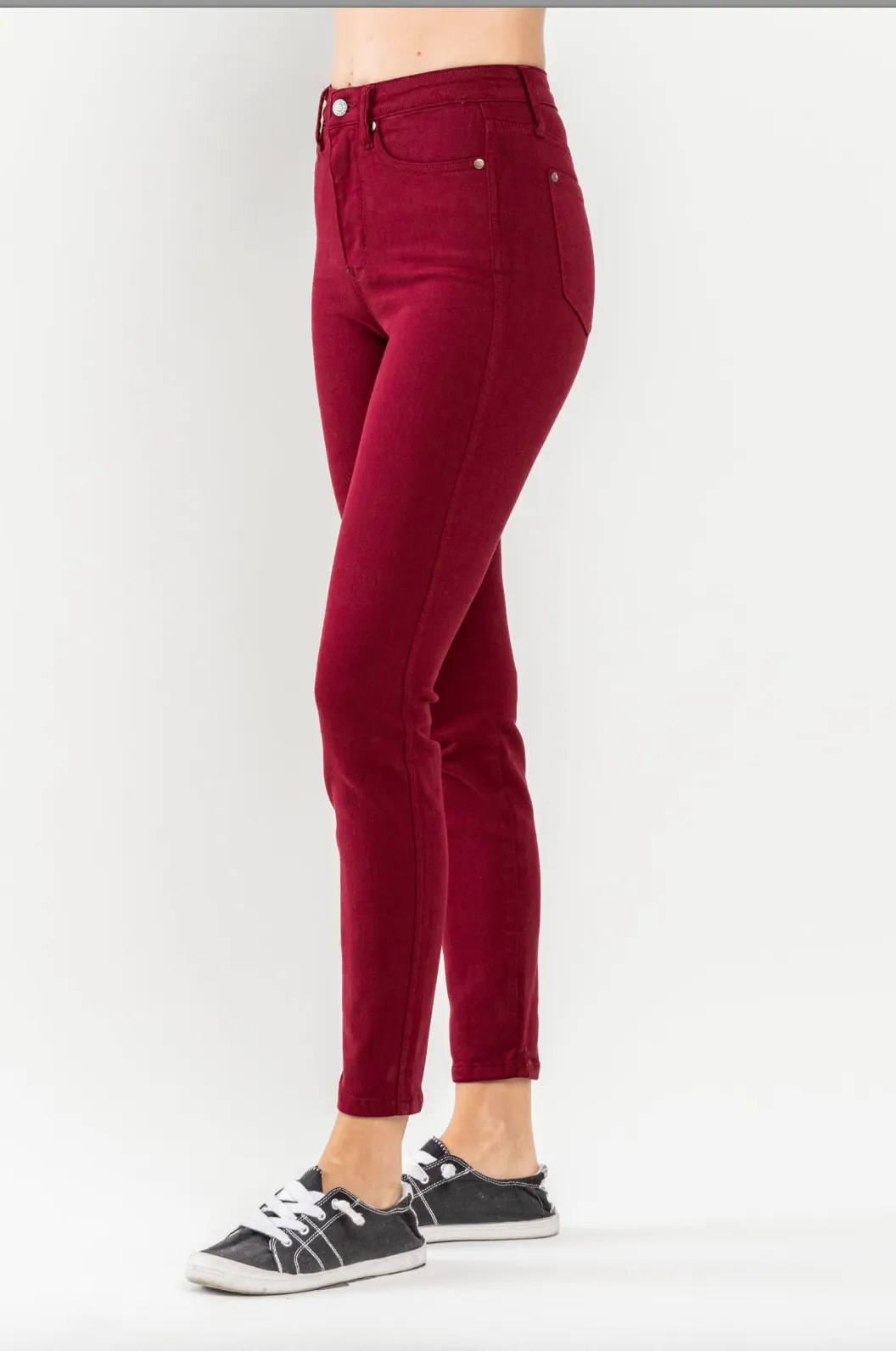 Judy Blue Tummy Control Skinny Jeans - Scarlet