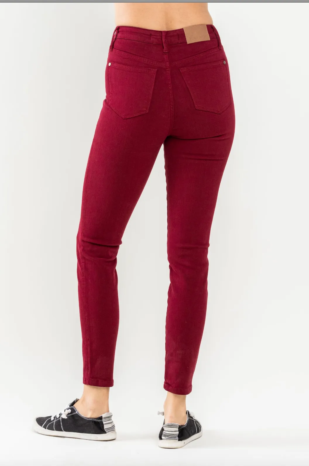 Judy Blue Tummy Control Skinny Jeans - Scarlet