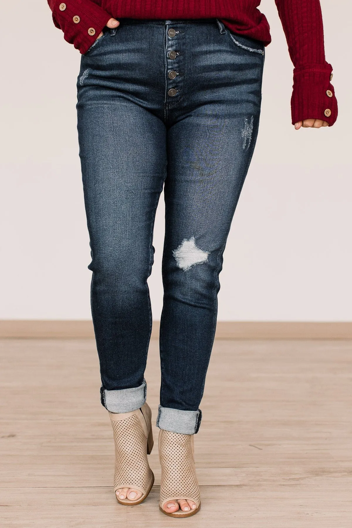 KanCan Button Fly Skinny Jeans- Julia Wash