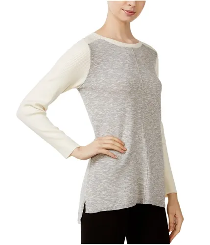 Kensie Womens Hi-Lo Colorblocked Knit Sweater