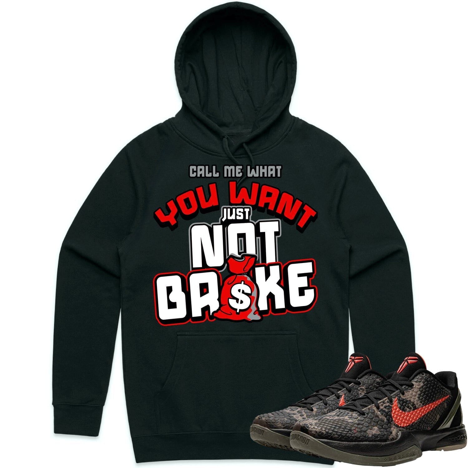 Kobe 6 Italian Camo 6s Hoodie to Match - RED NOT BROKE