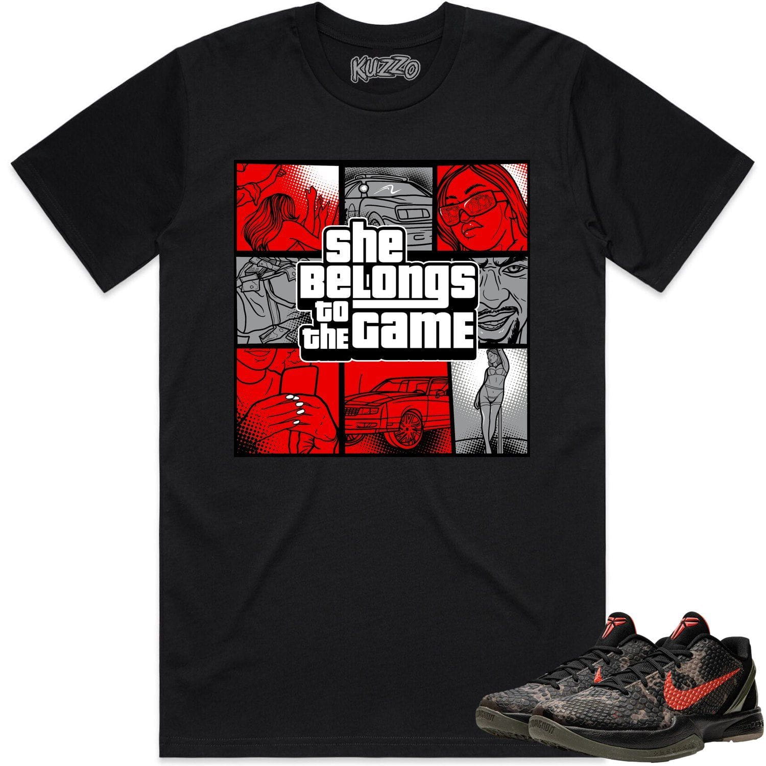 Kobe 6 Italian Camo 6s Shirt to Match - RED BELONGS TO THE GAME