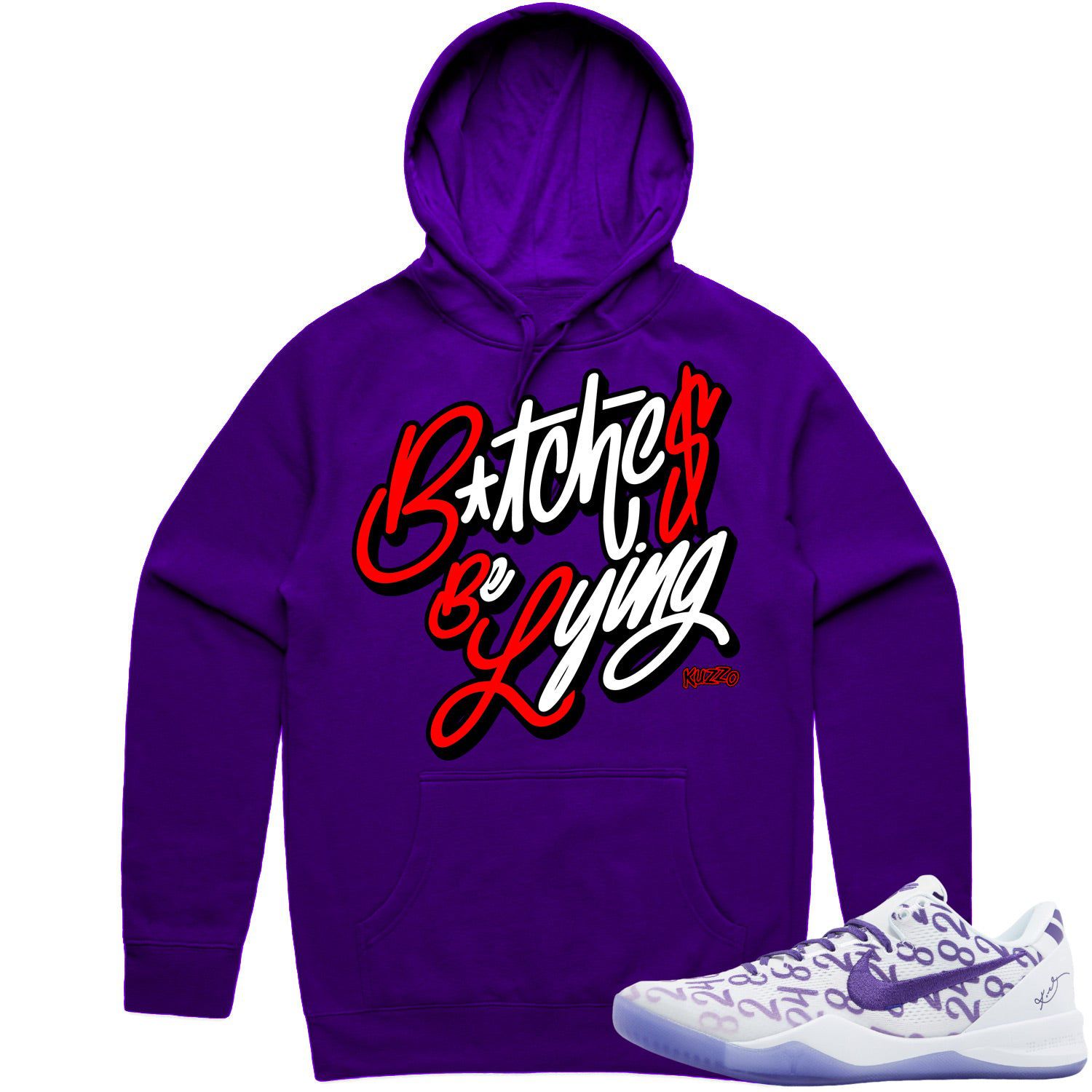 Kobe 8 Court Purple 8s Hoodie to Match - RED BBL