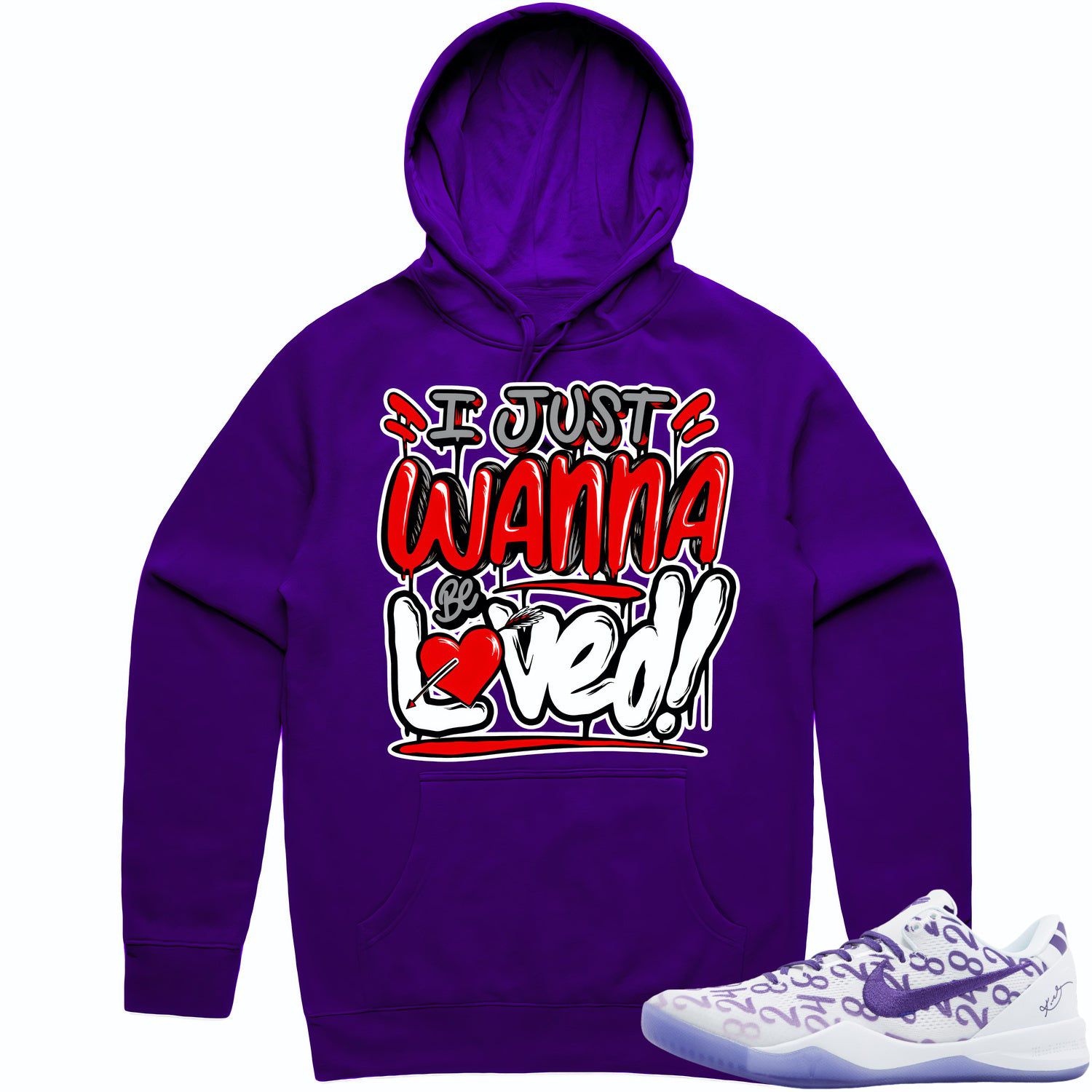 Kobe 8 Court Purple 8s Hoodie to Match - RED LOVED