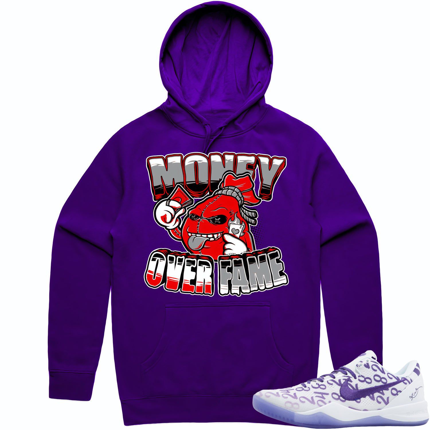 Kobe 8 Court Purple 8s Hoodie to Match - RED MOF