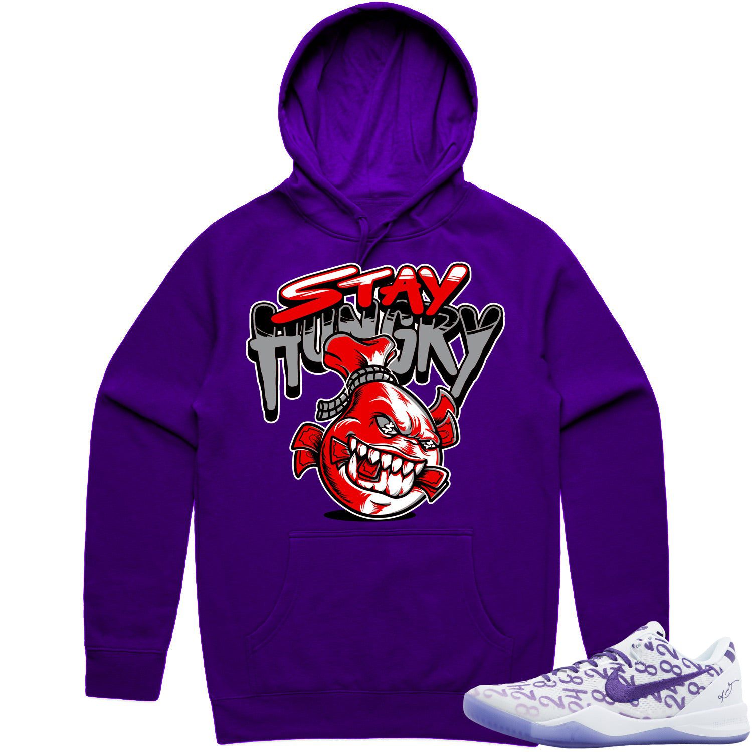 Kobe 8 Court Purple 8s Hoodie to Match - RED STAY HUNGRY