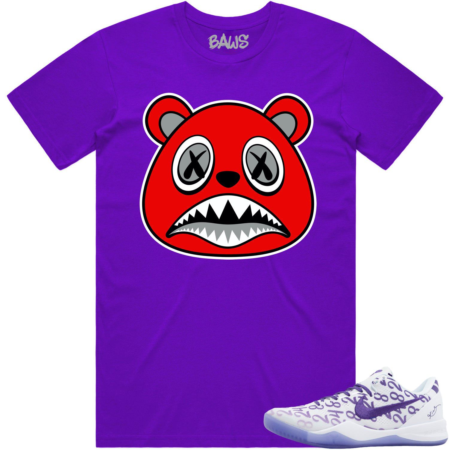 Kobe 8 Court Purple 8s Shirt to Match - ANGRY BAWS BEAR