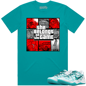 Kobe 8 Protro Radiant Emerald 8s Shirt to Match - RED BELONGS TO THE GAME