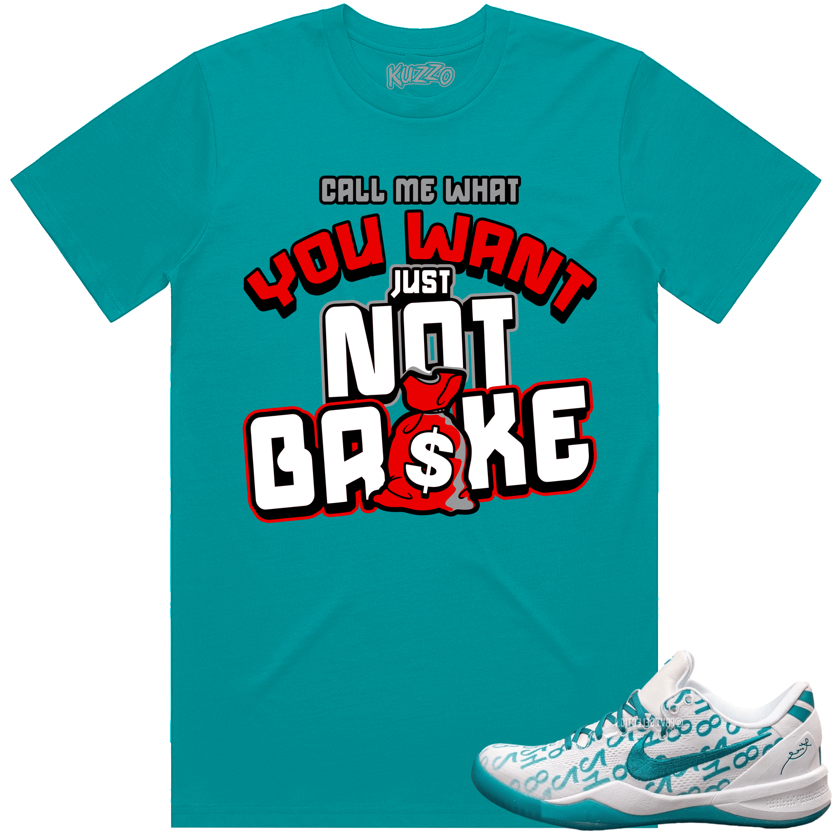 Kobe 8 Protro Radiant Emerald 8s Shirt to Match - RED NOT BROKE