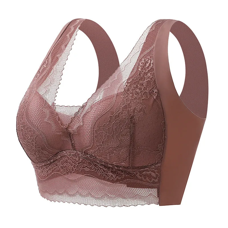 Lace anti-exposure seamless bra