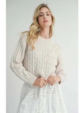 Lainey Daisy Sweater - Cream