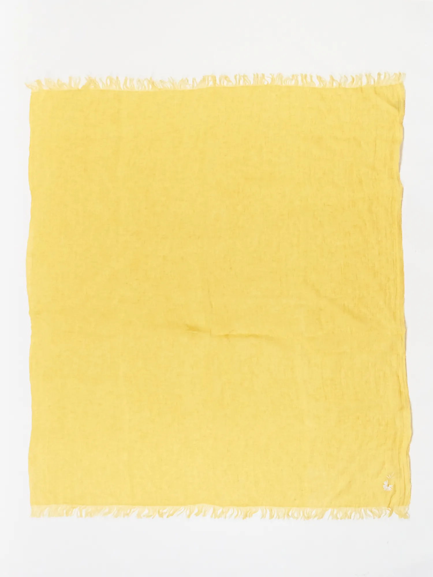 Linen Square Scarf Yellow 